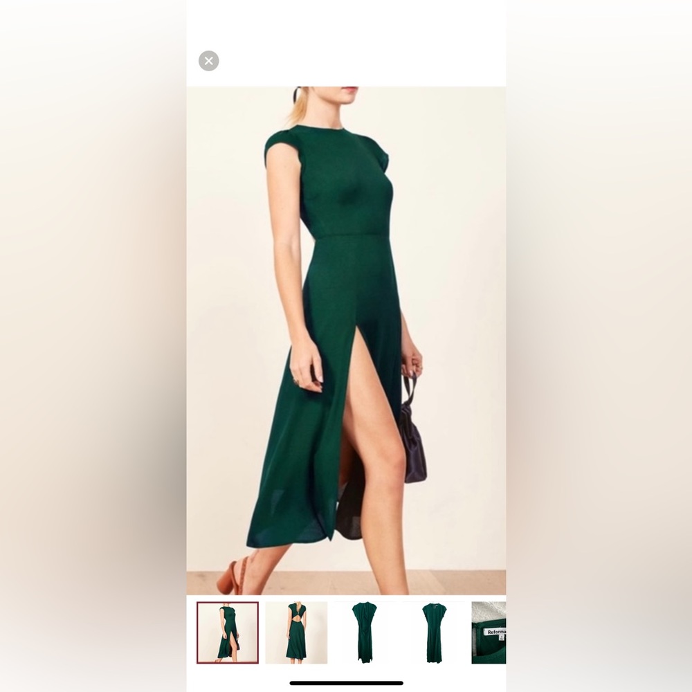 Reformation Gavin Emerald Midi Dress B278